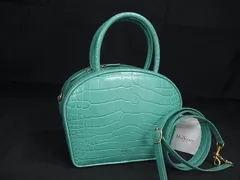 ■極美品■ MULBERRY マルベリー クロコダイル型押しレザー 2WAY ハンドバッグ ショルダー レディース グリーン系 AZ0566のサムネイル