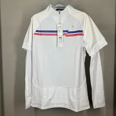 ルコックスポルティフ le coq sportif ゴルフコレクション 長袖インナー付半袖シャツ 白 ホワイト LL サイズ メンズ ポリエステル ポリウレタン