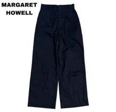 マーガレットハウエル 23SS コットンリネンツイル パンツ 1 ブラック マーガレットハウエル 23SS コットンリネンツイル パンツ 1