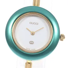 稼動品 箱付き グッチ GUCCI チェンジベゼル バングルウォッチ