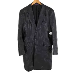 ポールスミスコレクション Paul Smith COLLECTION ラムレザーチェスターコート ハンドステッチ 裏地ストライプ 3B 羊革 ブラック メンズ import：Lのサムネイル
