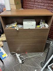 【大阪市港区直接引き取り限定】オフィスコム　木製 ハイカウンター 受付カウンター 幅900×奥行450×高さ1000mm