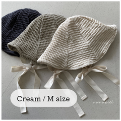 nunubiel / big waffle hat (Cream/M)