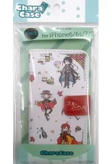 【中古】携帯ジャケット・カバー ちりばめデザイン01(ホワイト) 手帳型スマホケース(iPhone6/6s/7/8兼用) 「文豪とアルケミスト」