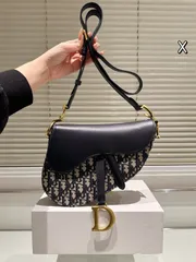 【今日特価】Dior Summer Wave2 Hb Blue Smooth Calfskin Flap Saddle Bag - ディオール Summer Wave2 Hb ブルー スムース カルフスキン フラップ サドル バッグ-WTO輸入2
