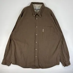 古着 コロンビア Columbia 長袖シャツ チェック 大きいサイズ ワンポイント ロゴ XXL  ブラウン系 マルチカラー メンズ