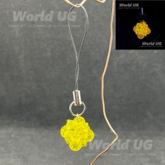 花玉(12粒) カドミウムガラス＆ウランガラス ストラップ 1個（パーツ変更可）