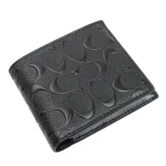 COACH コーチ 3 IN 1 ウォレット シグネチャー レザー 二つ折り財布 ブラック F75371 BLK アウトレット メンズ 未使用 買取品