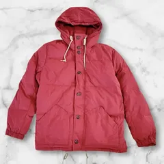 CAMP7 キャンプセブン　フード付きダウンジャケット M 赤　レッド　無地