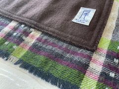 尾州織　高級ポケット付き大判ストール　ベージュピンク　コクリコ