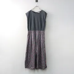 アフターヌーンティー リビング Afternoon Tea LIVING リバティ LIBERTY 切替 フレンチワンピース グレー/花柄【2400014510393】