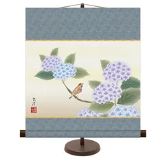 送料無料 和風モダン掛 紫陽花 (あじさい) 高精彩複製画 現代作家 日本画 花鳥画