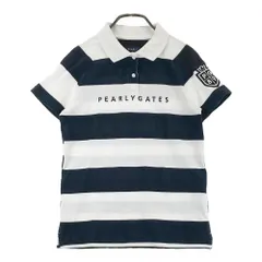 サイズ：0 PEARLY GATES パーリーゲイツ  半袖ポロシャツ ボーダー柄 ホワイト系 [240101433126] ゴルフウェア レディース ストスト