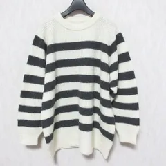 【定価2.7万】ネストローブ nest Robe *ラムウールニットボーダープルオーバー*F毛チャコールセーター(25-2412-233)【90A52】 ネストローブ nest Robe ラムウールニットボーダープルオーバー F