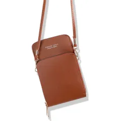 ☆ ブラウン ☆ スマホポーチ 小物入れ ショルダー 大容量 かわいい ouszmdl301 スマホポーチ 入れたまま スマホショルダー スマホショルダーバッグ スマホショルダーポーチ ミニショルダーバッグ ショルダーバッグ お財布ポシェット スマホバッグ