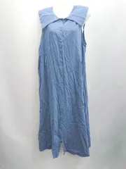 ◇ ⊂Φ SM2 サマンサ モスモス 襟付き コットン系 ノースリーブ ロング ワンピース サイズフリー ブルー系 レディース E  【1411210001210】