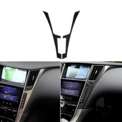 インフィニティ Q50 Q60 カーアクセサリーインテリアカーボン中央制御サイドパネルトリム ステッカー 装飾 カスタムパーツ アクセサ
