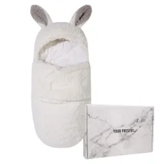 特価商品 おくるみ 新生児 赤ちゃん ベビー 冬 新生児着ぐるみ - ベビーおくるみ 寝袋 抱っこ布団 フード付く 防寒 出掛け もこもこ 柔らかい 綿 肌に優しい 丸洗い 厚手 出産準備 出産祝い(Ｓ（0~3ヶ月） ホワイト)