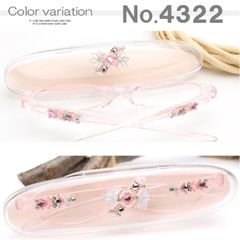 軽い老眼鏡 花キラキラ フラワー シニアグラス 和装 掛けやすい 桜イメージ 花 フラワー ピンク ビーズの飾り プラスチック おしゃれ 日本/鯖江デコ装飾 軽い 軽量 アクセサリー 女性 母の日 1.0 1.5 2.5 3.5 No.DECORE.4322