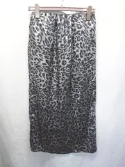 ◇ Θ Ezick ANNONIM エジックアノニム レオパード ヒョウ柄 ロング丈 タイト スカート サイズS シルバー系 レディース E  【1508060006226】