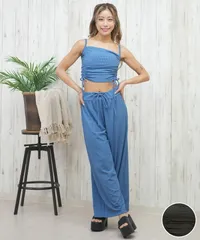 【ムラスポ公式】新品 Beach Queen ビーチクイーン ３点セット リブ ギャザー 水着 レディース 403610のサムネイル