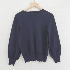 ◇ SAISON DE PAPILLON セゾンドパピヨン ニット カットソー サイズ L ネイビー レディース E  【1303240009369】