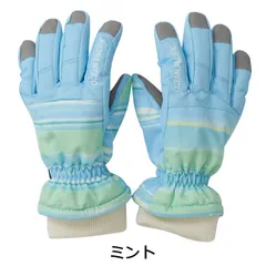 Ocean Pacific オーシャンパシフィック 子供用 手袋 キッズ スノーグローブ マルチボーダー柄 #143521 ミント KM～JLサイズ 4歳～12歳