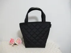 保温保冷バッグ撥水ナイロンキルティング❛ブラック❜で