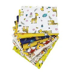 キリンタイプ 8枚セット OKUSU-JP 8枚セット はぎれ 布 綿100％ 生地 パッチワーク カットクロス 可愛い キリン 動物 布セット 手芸用 DIY用品 手作り 大人 子供 家庭用 50*40cm