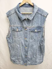 ◇ Θ WEGO ウィゴー オーバーサイズ デニム ベスト サイズF インディゴ レディース P  【1409250001512】
