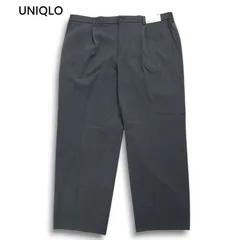 【新品 24SS】 UNIQLO ユニクロ ストレッチ★ タック ワイド スラックス パンツ Sz.4XL メンズ 灰 大きいサイズ 特大 未使用
