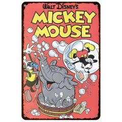 【829】新品 レトロ ブリキ看板 ★ Disney Mickey Mouse ★ ミッキーマウス ミニーマウス ディズニー アメリカン雑貨 ガレージ フェンス ヴィンテージ