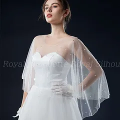 ショール ウェディングショール パール 透け感 結婚式 ウェディング ホワイト 白 花 花嫁 二次会 パーティー ウェディング  フェミニン プリンセス 森ガール チュール  前撮り ガーリー レース  豪華