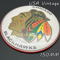 缶バッジ　アメリカ　輸入 雑貨　ビンテージ 『 シカゴ ブラックホークス NHL アクセサリー 』 当時物　ヴィンテージ　バッチ　ピンバッチ　※ メッセージ　ノベルティー　広告　レトロ　( BAT2355 )