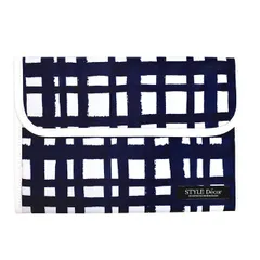 COLORFUL CANDY STYLE 新品   マルチケース 母子手帳ケース ジャバラタイプ インディゴチェック ギンガムチェック 北欧 モダン マルチケース 母子手帳ケース カバー ブランド ジャバラ おしゃれ シンプル 二人用 2人用 大きめ