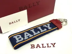 ■新品■未使用■ BALLY バリー キャンバス キーホルダー キーリング ストラップ メンズ レディース ネイビー系 AD8255yZのサムネイル