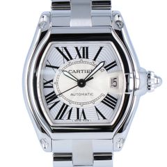 【Cartier】カルティエ ロードスターLM W62025V3 ステンレススチール SS シルバー文字盤 36mm 自動巻き オートマ メンズ 時計 腕時計 【中古品】 USED-SA 【9304】