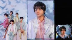 Sexy Zone 特典 佐藤勝利 缶バッジ+ポストカード2種(ソロ/集合) 完品