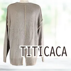 USED TITICACA 長袖ニットセーター ベージュ フリーサイズ レディース チチカカのサムネイル