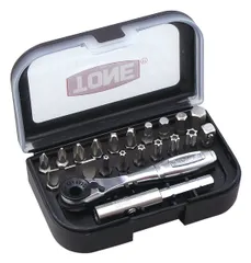 【在庫処分】内容22点 ブラック &6.35mm(1/4) ビット差込 BRS20 ビットラチェットセット トネ(TONE)