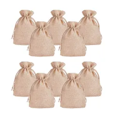 18x13cm PH PandaHall 麻布袋 20枚 巾着袋 ラッピング袋 18x13cm 紐付き 和風収納袋 コットン袋 無地 ギフトバッグ ジュエリーポーチ 収納バッグ ラッピング用 プレゼント用 ミニポーチ 収納袋 手作り素材 浅い