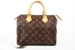 【超美品】LOUIS VUITTON ヴィトン スピーディ25 モノグラム ハンドバッグ ミニボストン ブランド鞄【SS77】