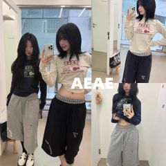 新品 韓国 AEAE エーイーエーイー TRUNK LAYERED SWEATSHORTS レイヤード スウェットショーツ  人気 パンツ ファッション Y2K 人気 【2色選択可能】