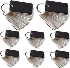 fogman 単語帳 大きめ 暗記カード 7X4cm メモ 100枚X8個セット( ブラック,  7 x 4 x 2.5cm)