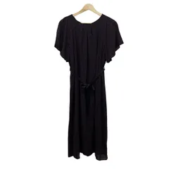 SunaUna(スーナウーナ) ワンピース サイズ36 S レディース - 黒×レッド 半袖/ロング/花柄