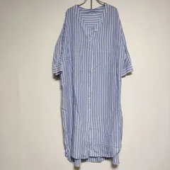 Spick and Span Noble キュプラオーバーシャツ ストライプ ワンピース ブルー ホワイト レディース スピック＆スパン ノーブル【中古】4-0615S∞