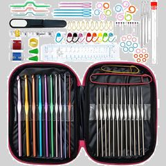 【数量限定】編み物手芸 初心者 帽子 基本入門キット セーター 工具 ケース付き DIY 小物付き 毛糸 編み物 マフラー 手芸 100点セット ニット 編み針 かぎ針 手縫い針 サムコス