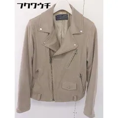 ◇ URBAN RESEARCH DOORS スエード調 袖ジップ 長袖 ライダースジャケット サイズONE ベージュ レディース  【中古】 【1111230025684】