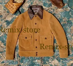 ★COOLマニア〜必見 アメリカンセレブ愛用 同型 本革 SkinnerJacket スウェード レザージャケット S〜5XL ヴィンテージ 大きいサイズ★O631