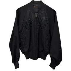 レア　ブラックコムデギャルソン　花柄　総柄刺繍スカジャン　ブルゾン レア ブラックコムデギャルソン 花柄 総柄刺繍スカジャン ブルゾン